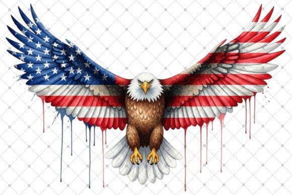 American Eagle with Patriotic Wings: A Digital Illustration for Meaningful Visual Expression