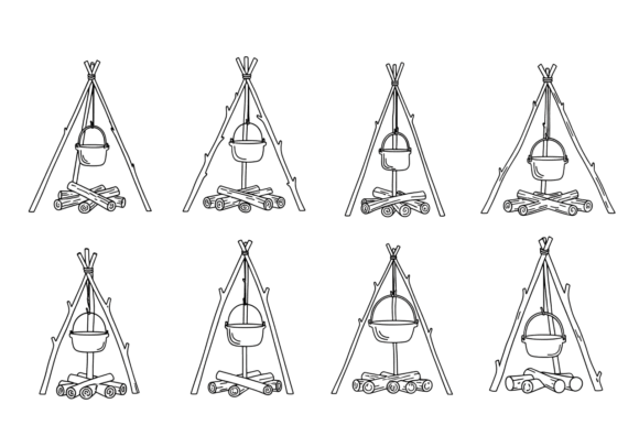 Campfire Cooking Pot Line Art Vector: A Strategic Creative Asset for Modern Makers