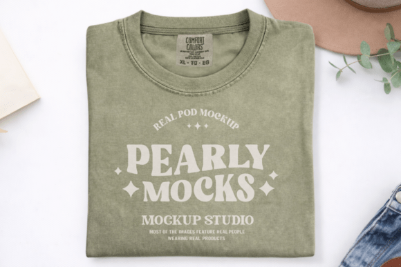 CC1717 Khaki Flat Lay T-shirt Mockup