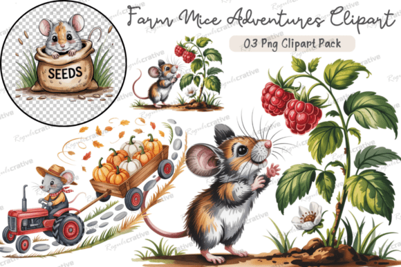 Farm Mice Adventures Clipart PNG Mouse I