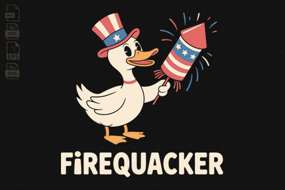Firequacker Goose SVG, 4th of July, USA — Instant Digital Design for Patriotic Projects