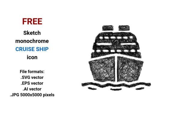 FREE Sketch Cruise Ship Icon: Scalable, Stylish Assets for Designers and Marketers