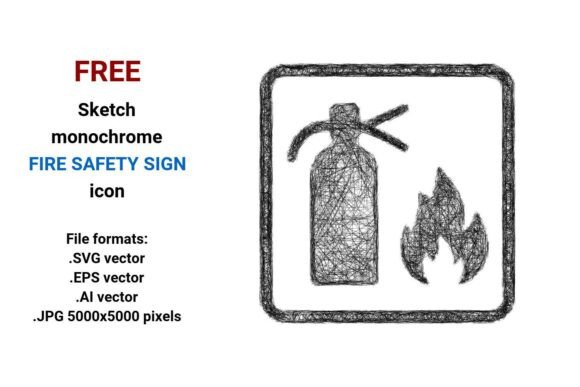 FREE Sketch Fire Safety Sign Icon: Clean, Scalable & Ready to Use