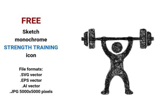 FREE Sketch Strength Training Icon: A Versatile Design Asset for Modern Creators