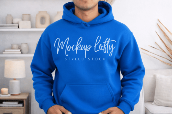 Gildan 18500 Royal Blue Hoodie Mockup: Elevate Your Design Presentations with Precision and Polish