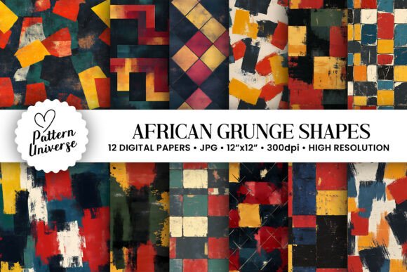 Grunge Abstract Shapes Digital Paper