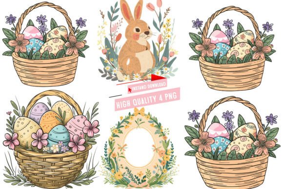 Handdrawn Easter Clipart PNG, Easter Day