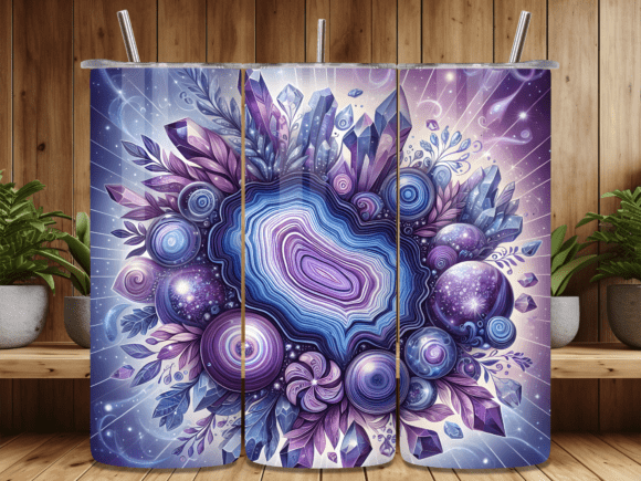 Purple Agate Crystal Geode Tumbler Wrap