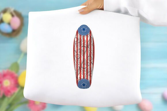Red White Blue Skateboard Free PNG