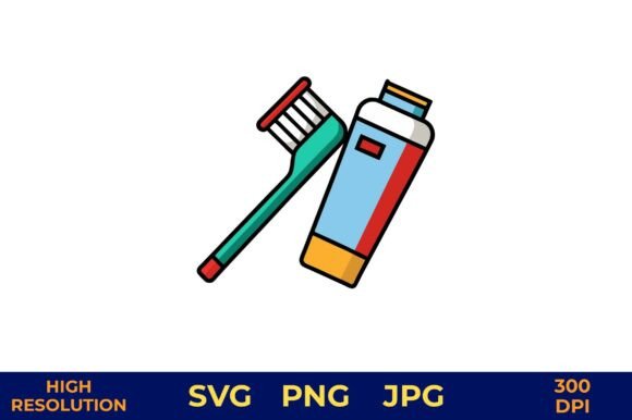 Toothbrush and Toothpaste Tube Vector