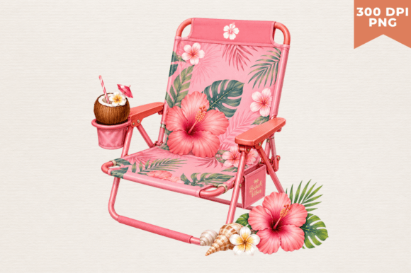 Vintage Beach Chair Clipart PNG