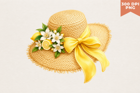 Vintage Beach Hat Clipart PNG