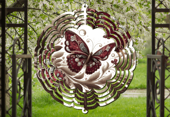 Vintage Floral Butterfly Wind Spinner: A Timeless Touch for Outdoor Charm